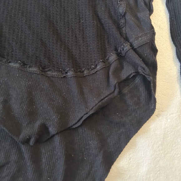 We the free black long sleeve waffle shirt free people - Picture 7 of 10